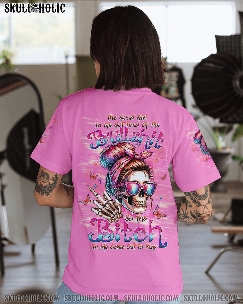 BLISSCORNERS YOU COULDN'T HANDLE ME MESSY BUN ALL OVER PRINT