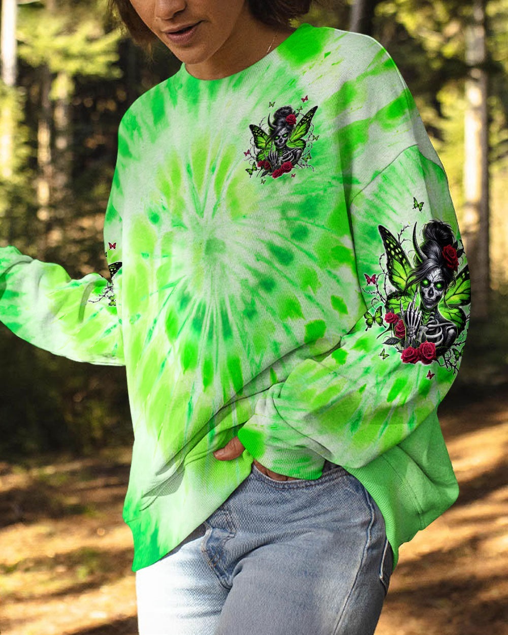 BLISSCORNERS I DON'T CARE WHAT YOU THINK OF ME SKULL MESSY BUN ALL OVER PRINT