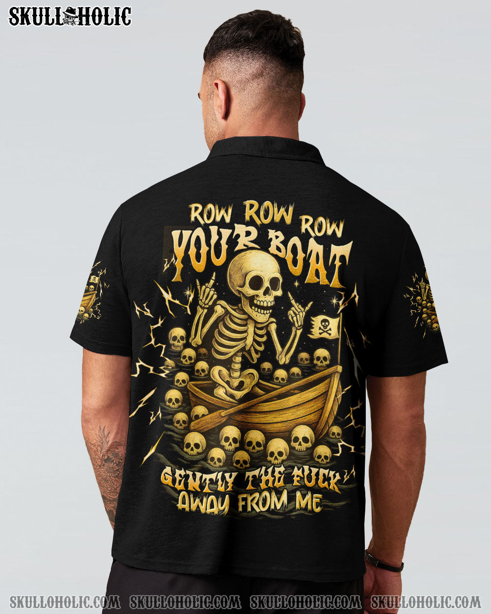 BLISSCORNERS ROW ROW ROW YOUR BOAT SKELETON ALL OVER PRINT