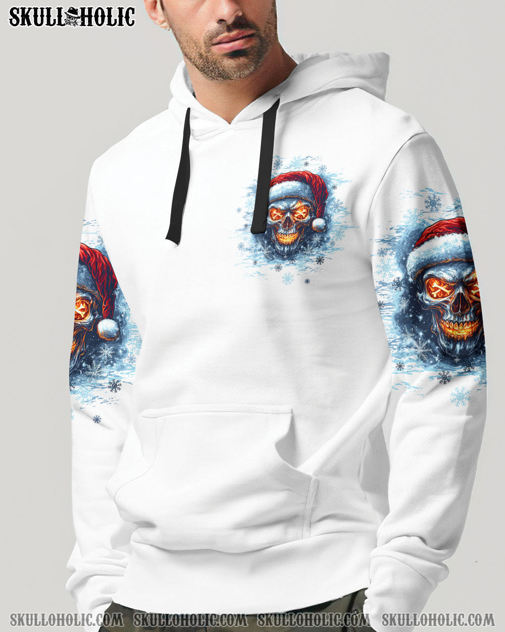 BLISSCORNERS ON THE NAUGHTY LIST SKULL CHRISTMAS ALL OVER PRINT