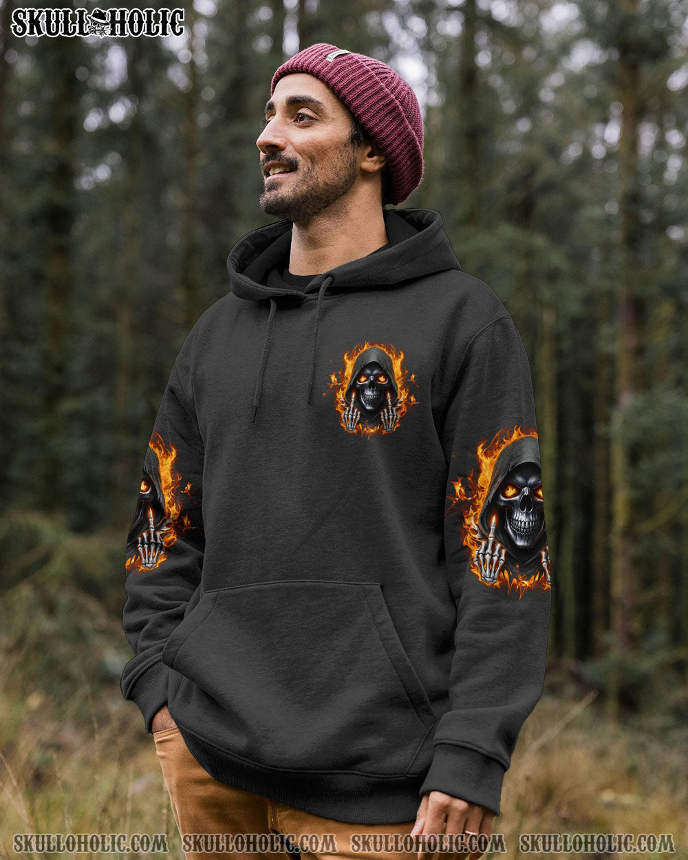 BLISSCORNERS BE CAREFUL FIRE SKULL REAPER ALL OVER PRINT