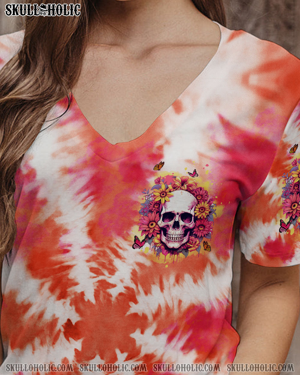 BLISSCORNERS THE GOOD GIRL IN ME SKULL FLORAL ALL OVER PRINT