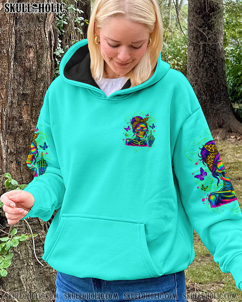 BLISSCORNERS KARMA FAIRY SKULL MESSY BUN ALL OVER PRINT
