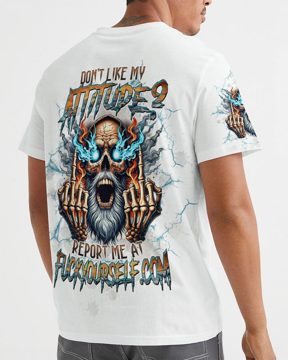 BLISSCORNERS DON'T LIKE MY ATTITUDE OLD SKULL ALL OVER PRINT
