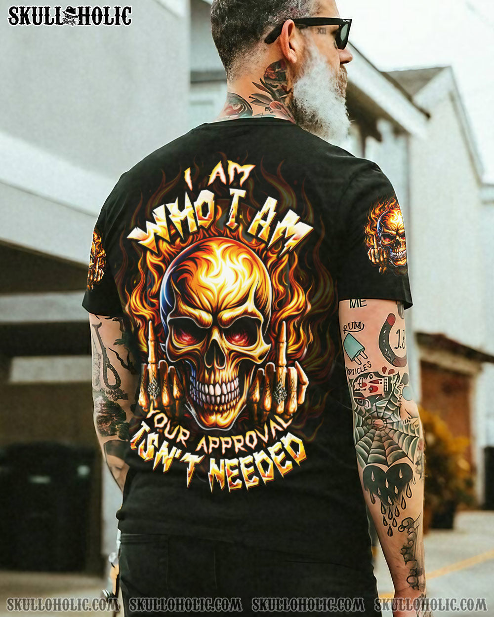 BLISSCORNERS I AM WHO I AM FIRE SKULL ALL OVER PRINT