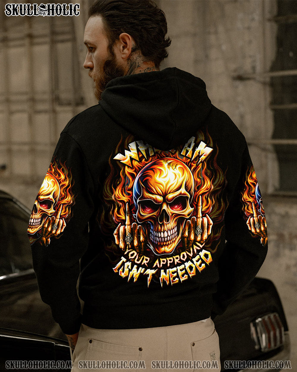 BLISSCORNERS I AM WHO I AM FIRE SKULL ALL OVER PRINT