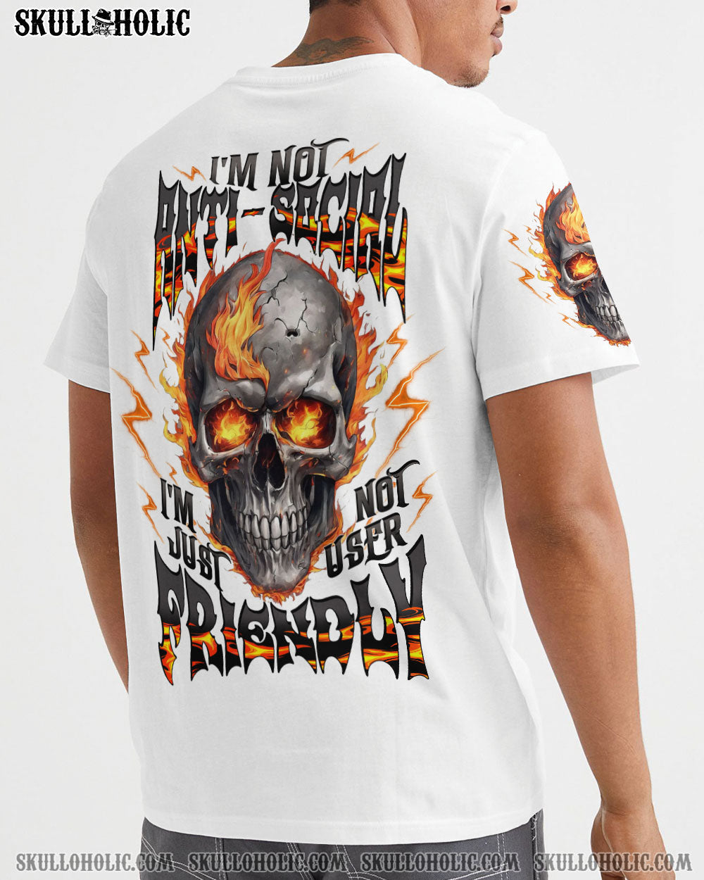 BLISSCORNERS I'M NOT ANTI-SOCIAL MAD SKULL ALL OVER PRINT - TLTW3010251