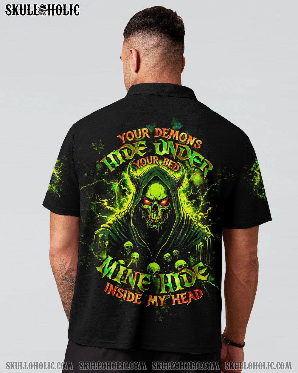 BLISSCORNERS YOUR DEMONS HIDE UNDER YOUR BED SKULL ALL OVER PRINT