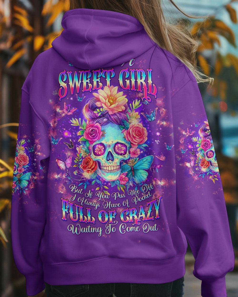 BLISSCORNERS ASSUMING I WAS LIKE MOST GIRLS MESSY BUN SKULL ALL OVER PRINT