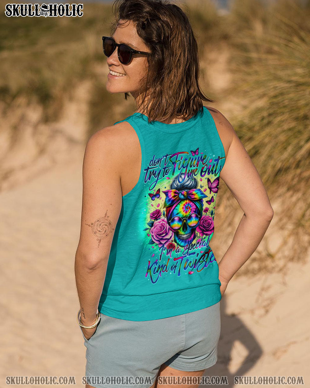 BLISSCORNERS KARMA WILL SLAP YOU EVENTUALLY MESSY BUN ALL OVER PRINT