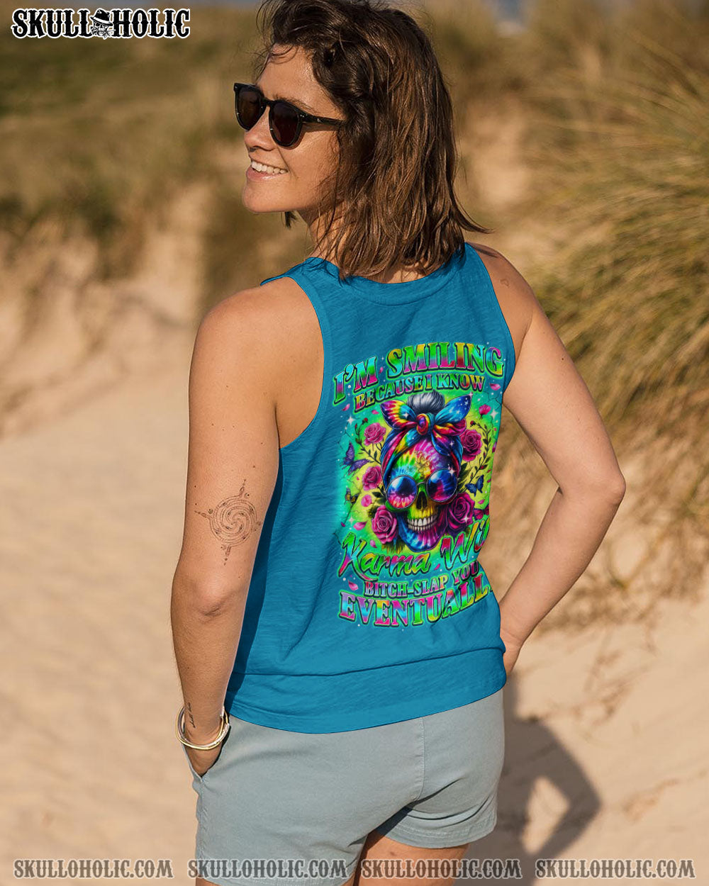 BLISSCORNERS THE GOOD GIRL IN ME MESSY BUN TIE DYE ALL OVER PRINT
