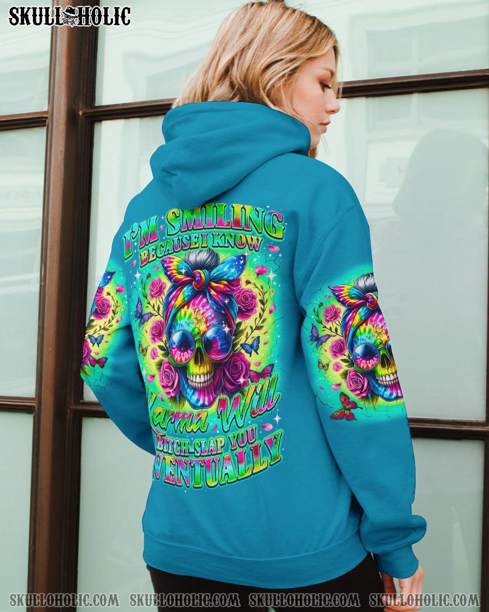 BLISSCORNERS THE GOOD GIRL IN ME MESSY BUN TIE DYE ALL OVER PRINT