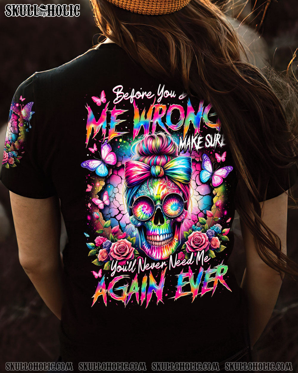 BLISSCORNERS B DON'T F WITH ME MESSY BUN ALL OVER PRINT