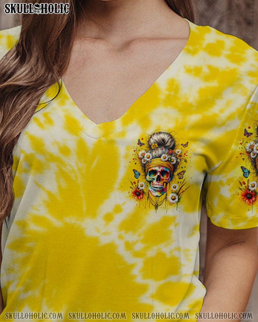 BLISSCORNERS I'M BLUNT BECAUSE GOD ROLLED ME MESSY BUN SKULL ALL OVER PRINT