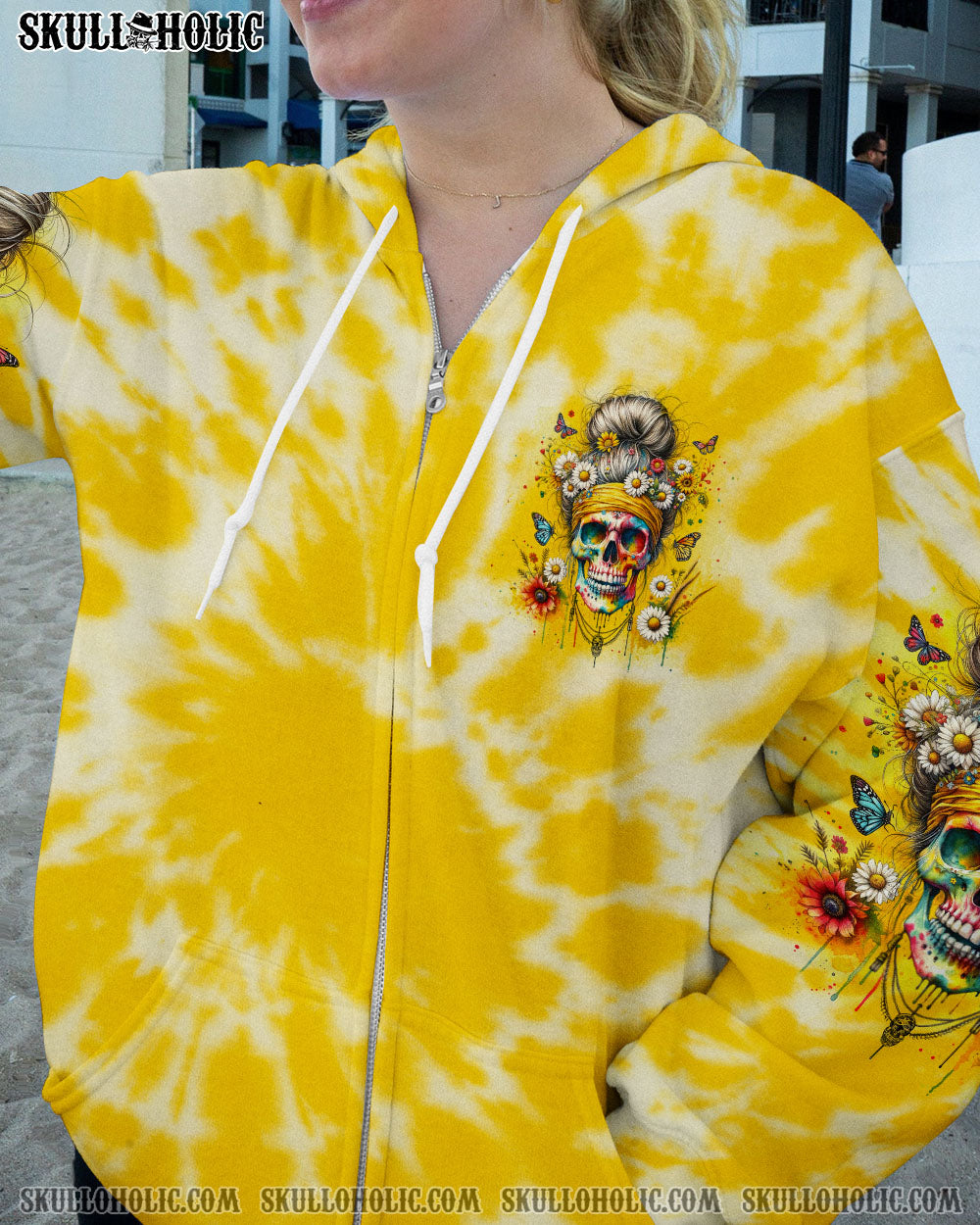 BLISSCORNERS I'M BLUNT BECAUSE GOD ROLLED ME MESSY BUN SKULL ALL OVER PRINT
