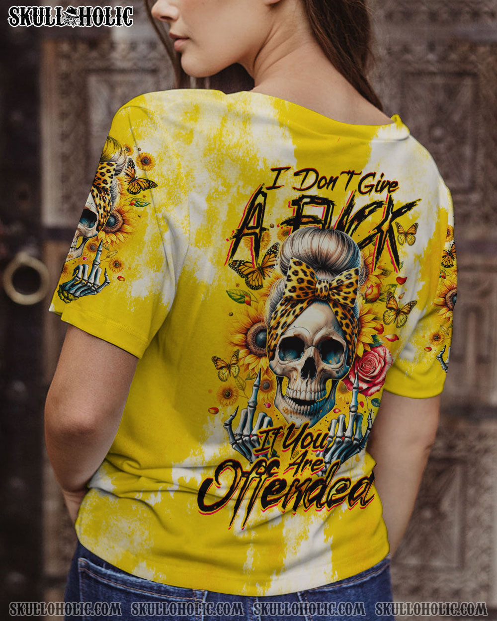 BLISSCORNERS SHE IS SUNSHINE MESSY BUN ALL OVER PRINT