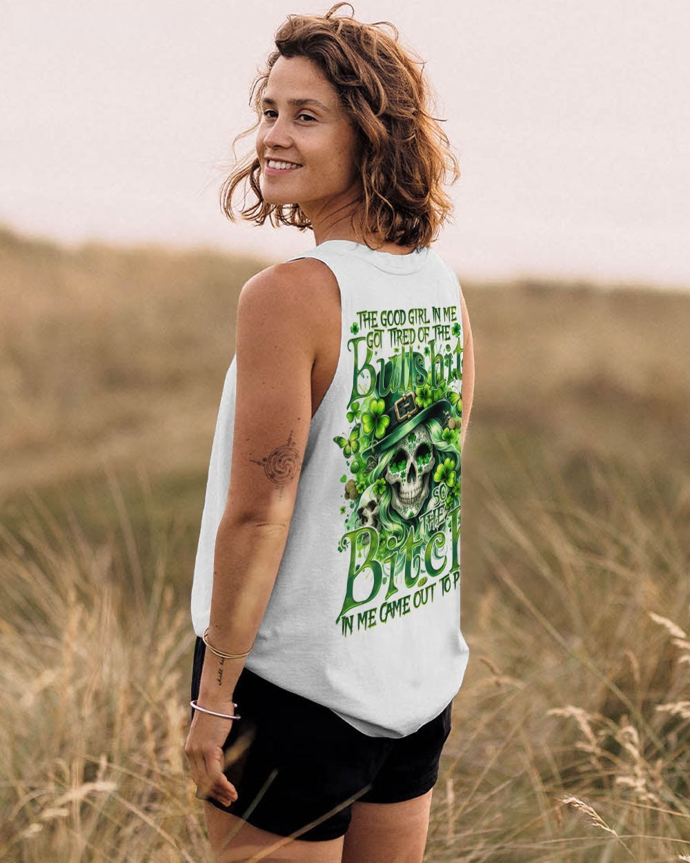 BLISSCORNERS THE GOOD GIRL IN ME PATRICK'S DAY ALL OVER PRINT