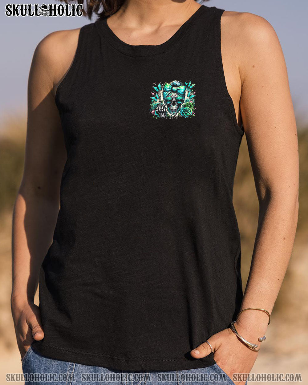 BLISSCORNERS BE WHO YOU MESSY BUN SKULL ALL OVER PRINT