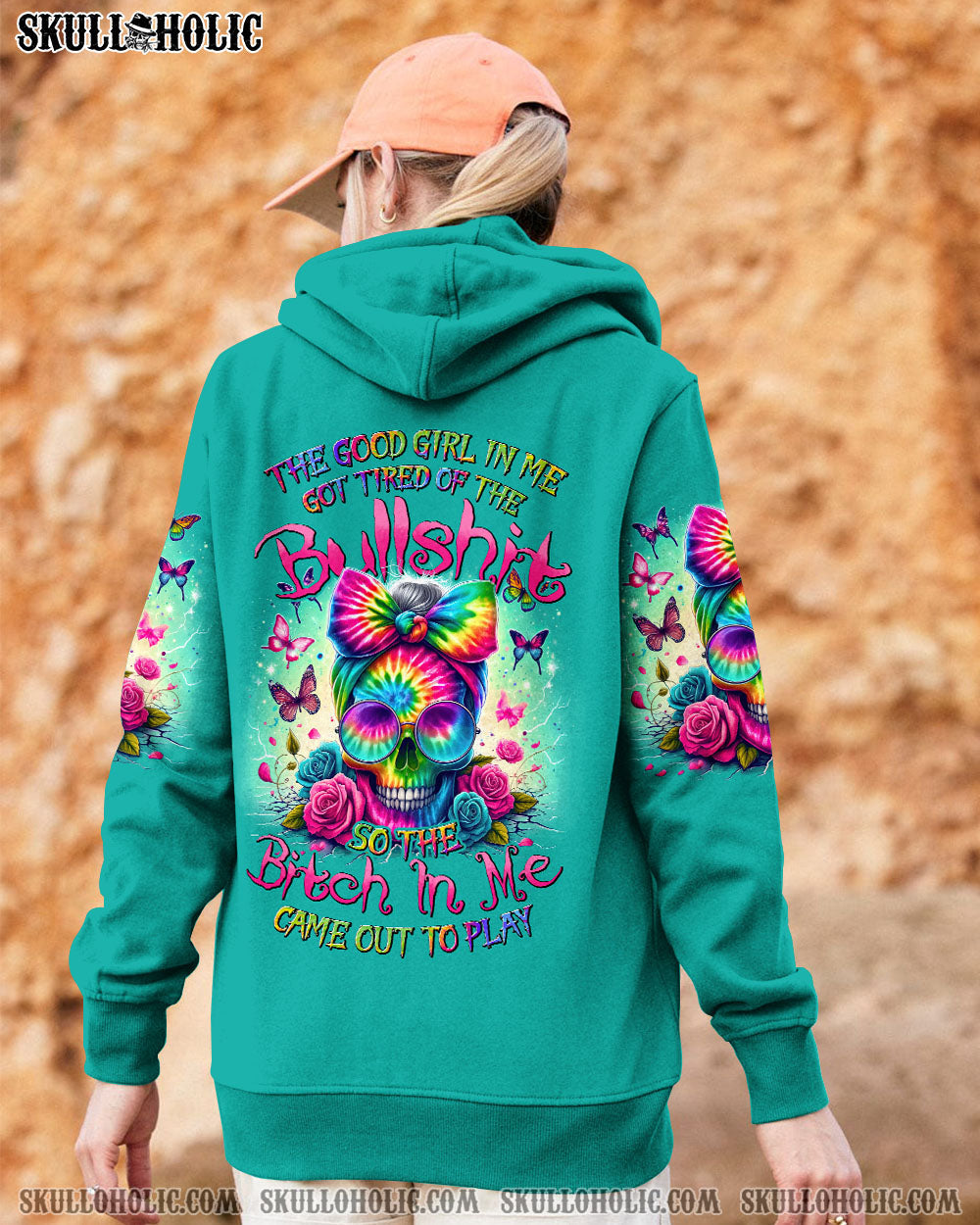 BLISSCORNERS YOU COULDN'T HANDLE ME MESSY BUN TIE DYE ALL OVER PRINT