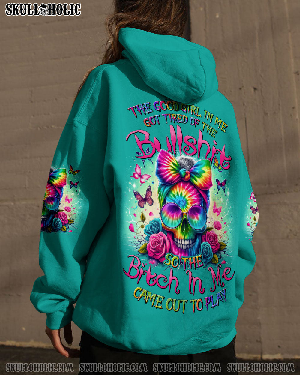 BLISSCORNERS YOU COULDN'T HANDLE ME MESSY BUN TIE DYE ALL OVER PRINT