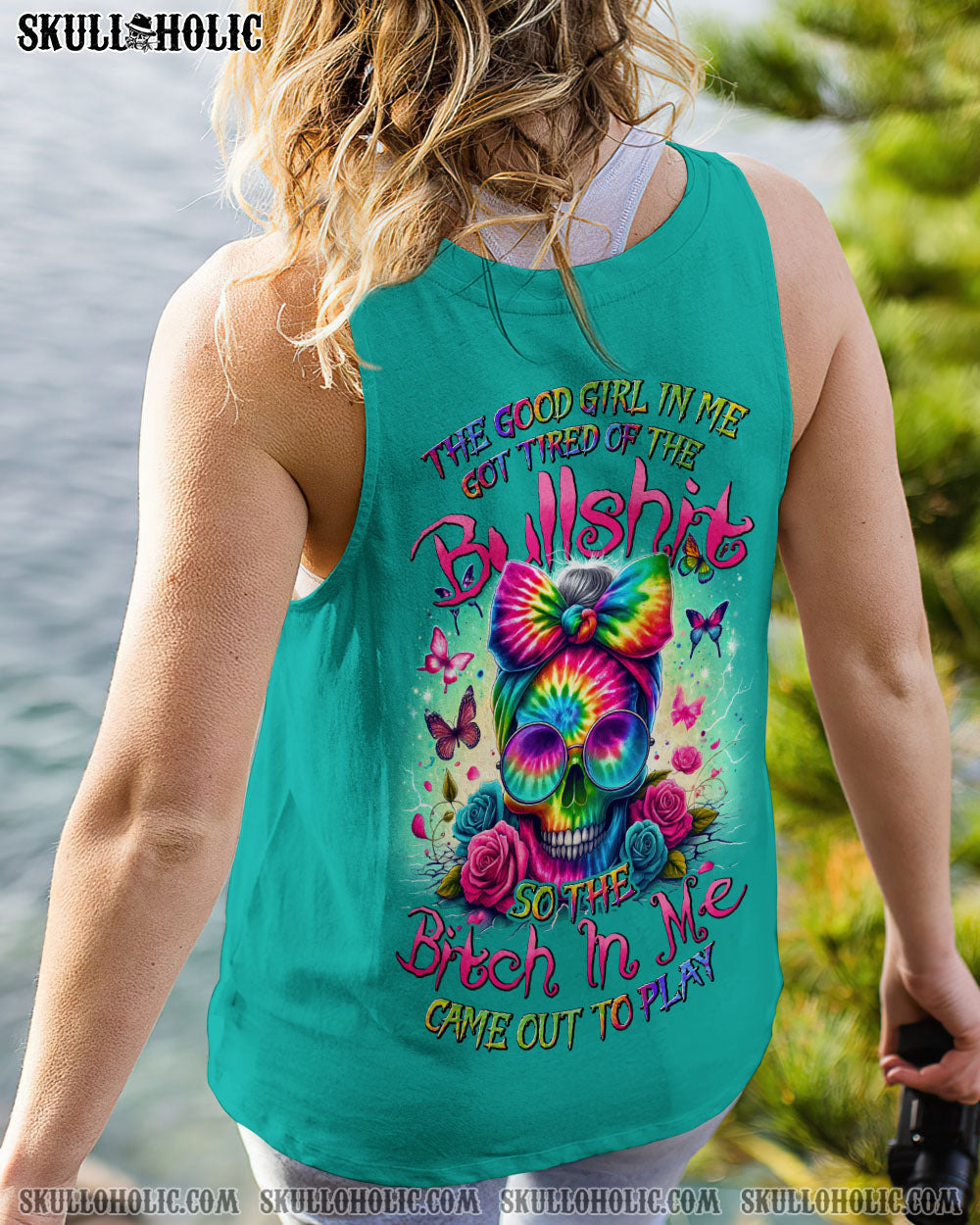 BLISSCORNERS YOU COULDN'T HANDLE ME MESSY BUN TIE DYE ALL OVER PRINT