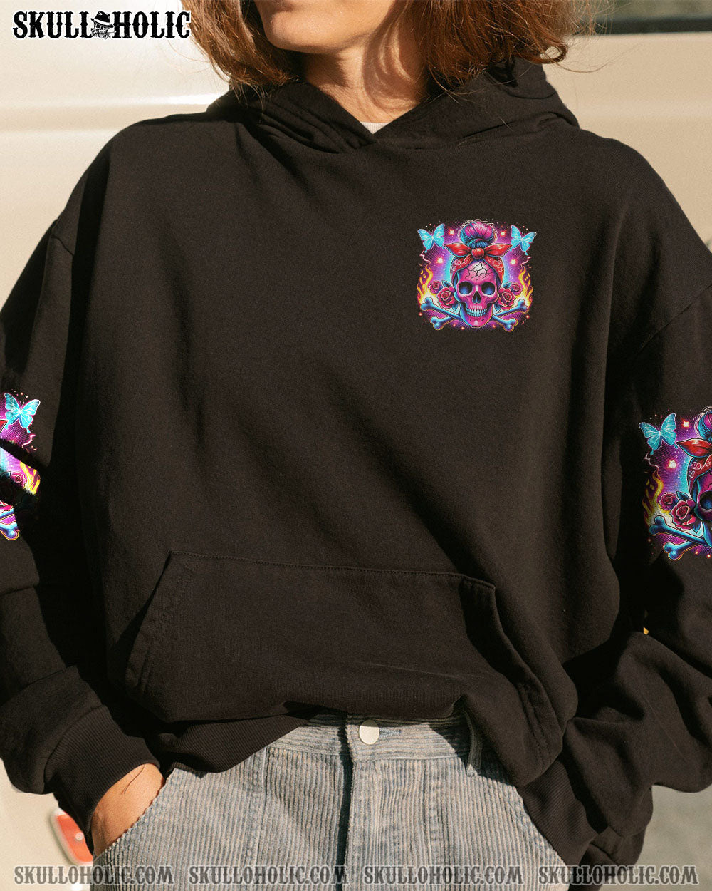 BLISSCORNERS JUDGE ME WHEN SKULL MESSY BUN PURPLE ALL OVER PRINT
