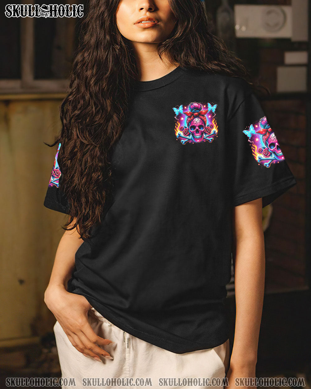 BLISSCORNERS JUDGE ME WHEN SKULL MESSY BUN PURPLE ALL OVER PRINT