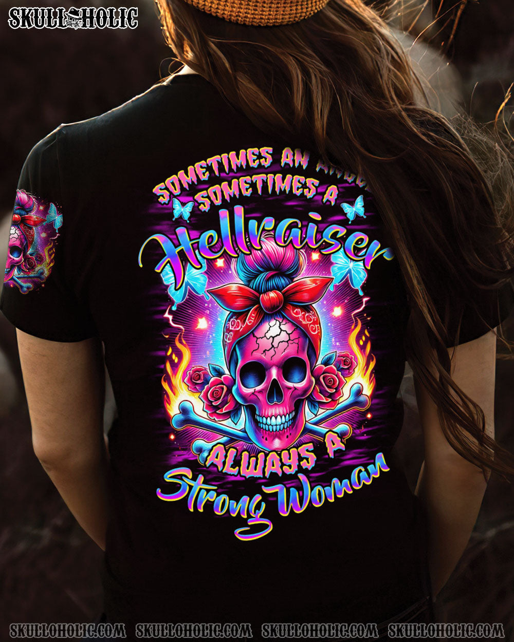 BLISSCORNERS JUDGE ME WHEN SKULL MESSY BUN PURPLE ALL OVER PRINT