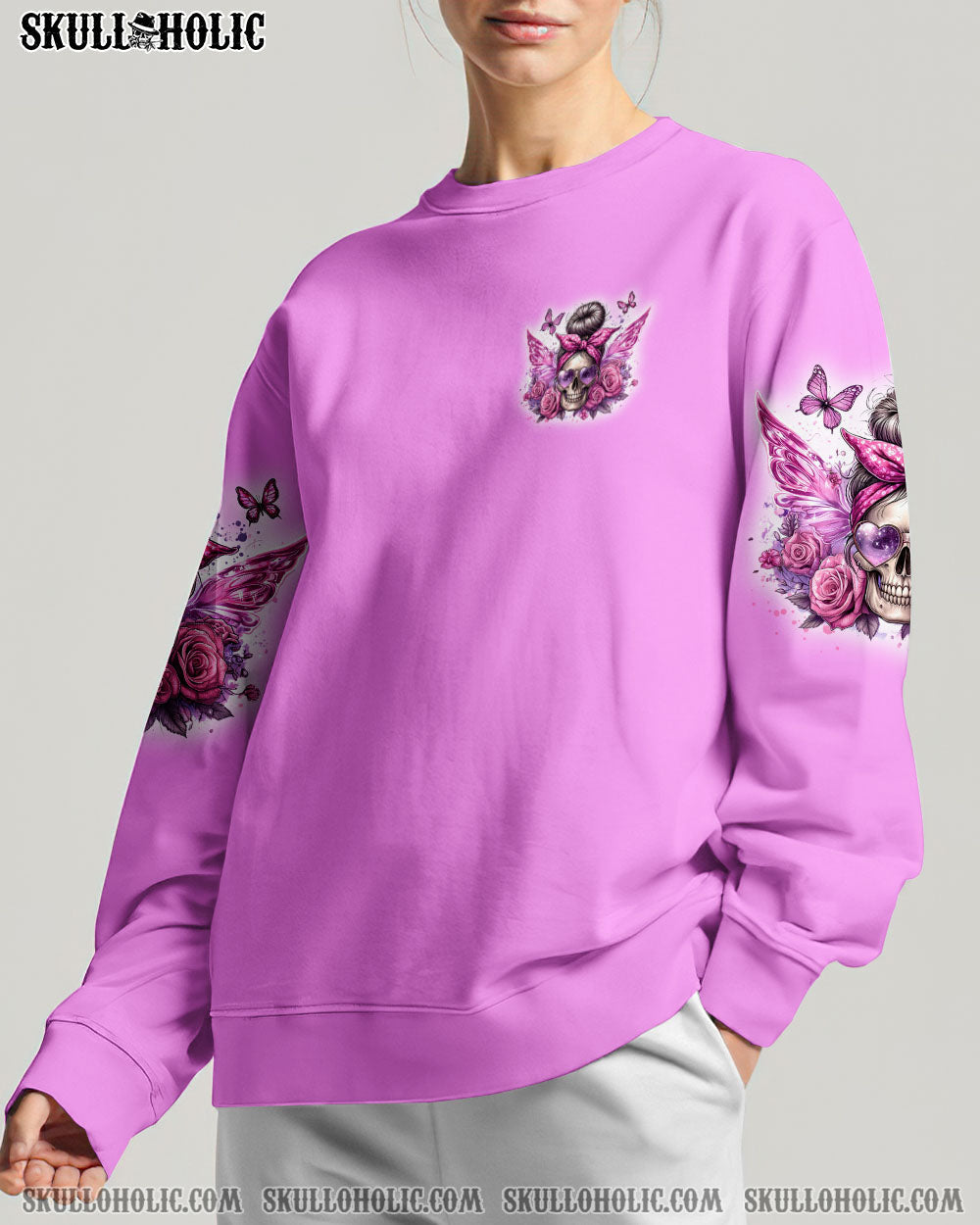 BLISSCORNERS THE GOOD GIRL IN ME MESSY BUN SKULL ALL OVER PRINT