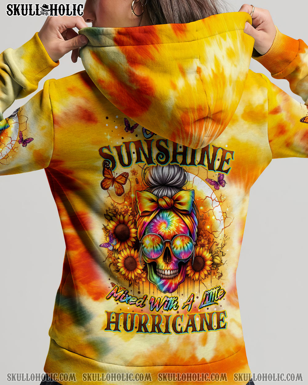 BLISSCORNERS SHE IS SUNSHINE MIXED WITH A LITTLE HURRICANE TIE DYE ALL OVER PRINT