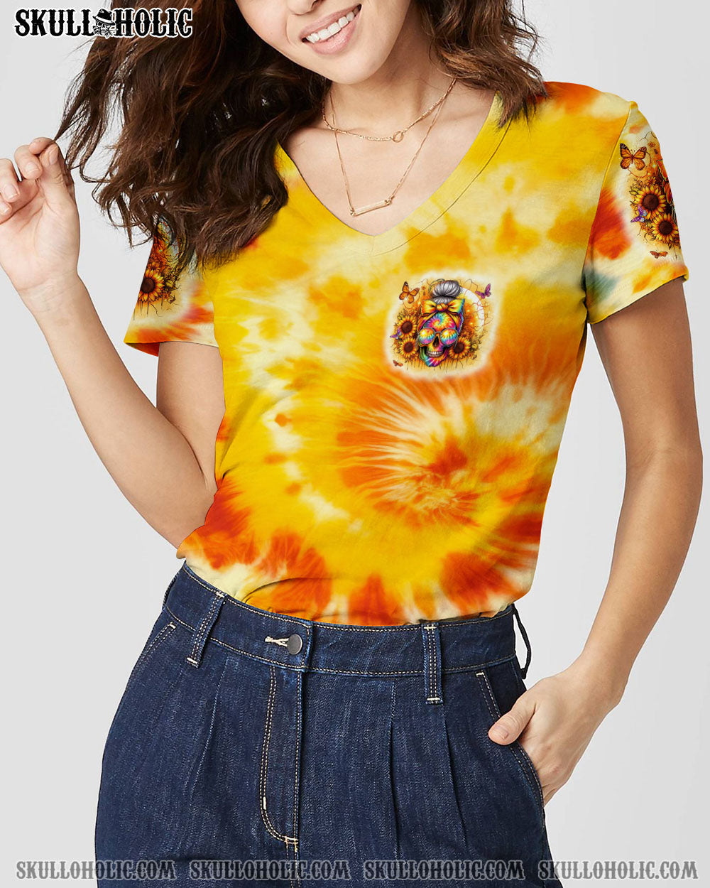 BLISSCORNERS SHE IS SUNSHINE MIXED WITH A LITTLE HURRICANE TIE DYE ALL OVER PRINT