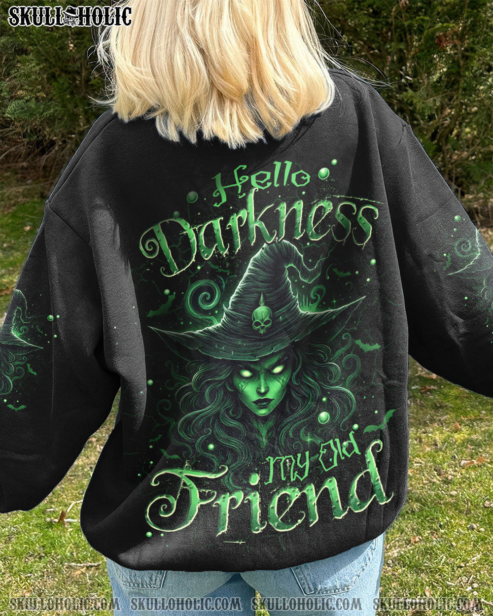 BLISSCORNERS HELLO DARKNESS HALLOWEEN WITCH ALL OVER PRINT