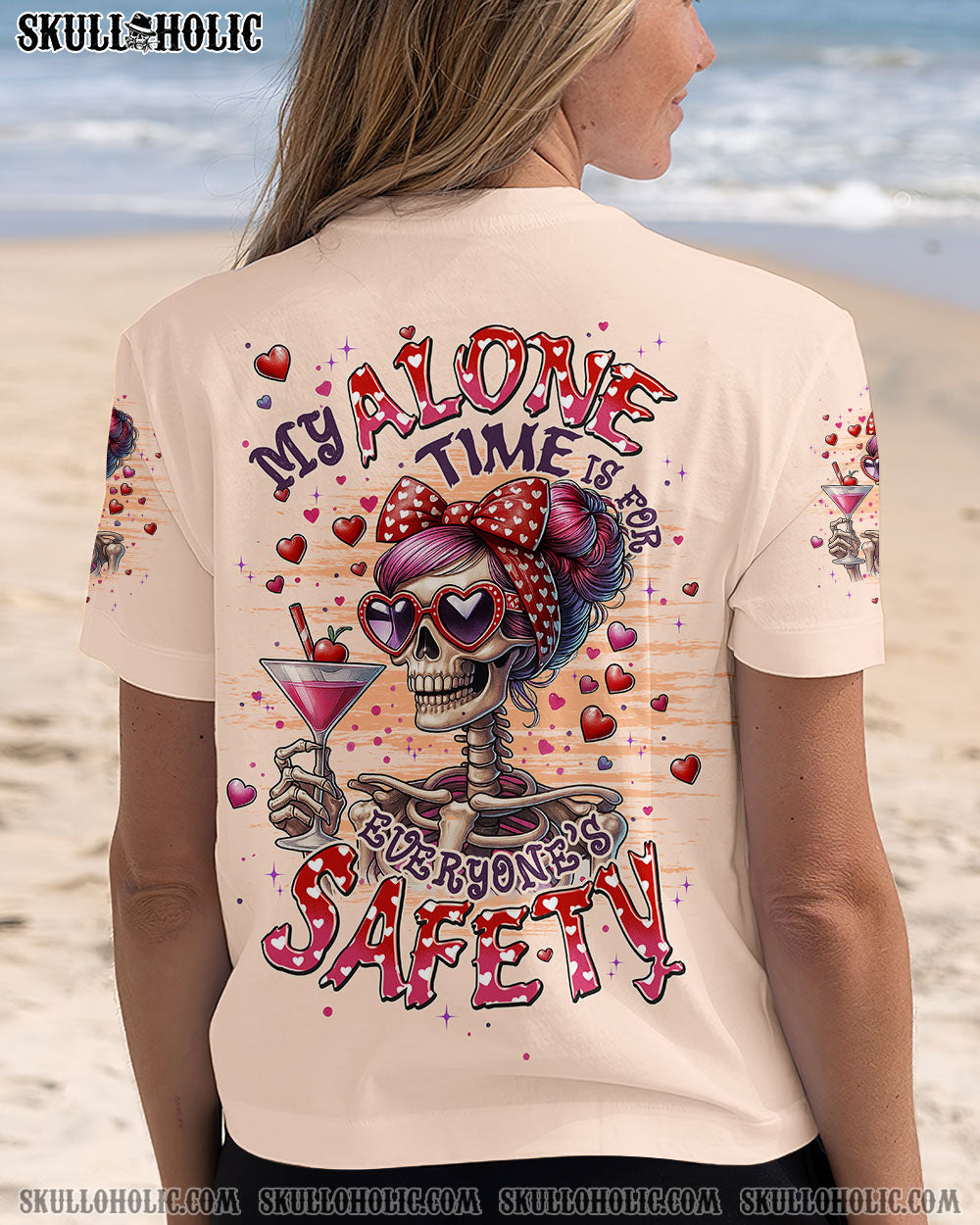 BLISSCORNERS MY ALONE TIME IS FOR EVERYONE'S SAFETY SKULL ALL OVER PRINT