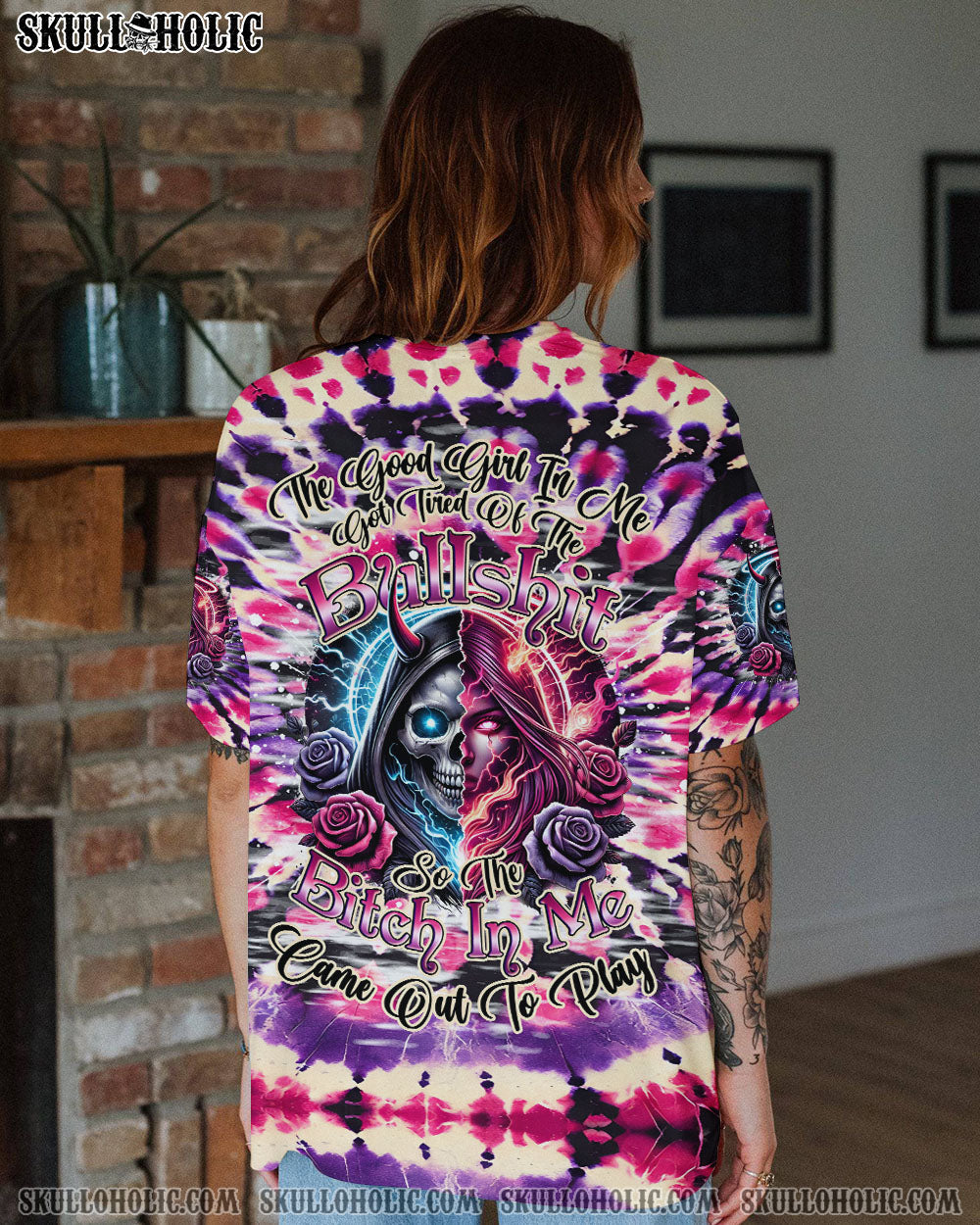 BLISSCORNERS THE GOOD GIRL IN ME TIE DYE ALL OVER PRINT