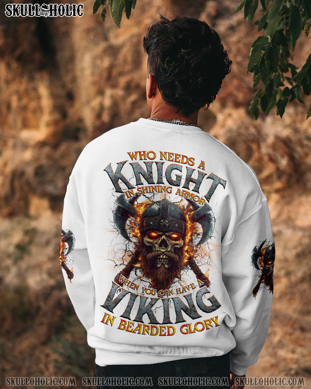 BLISSCORNERS A VIKING IN BEARDED GLORY SKULL ALL OVER PRINT