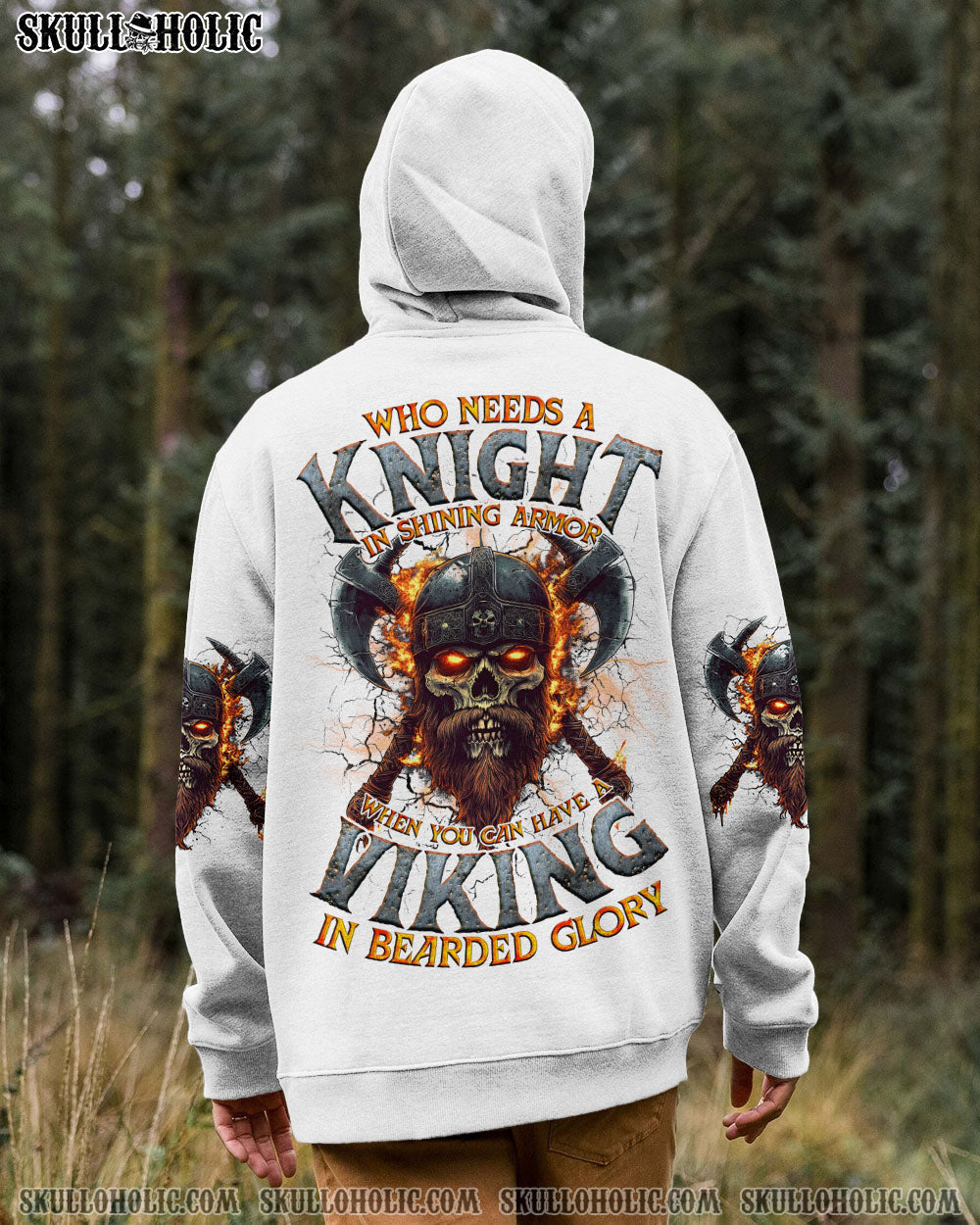 BLISSCORNERS A VIKING IN BEARDED GLORY SKULL ALL OVER PRINT