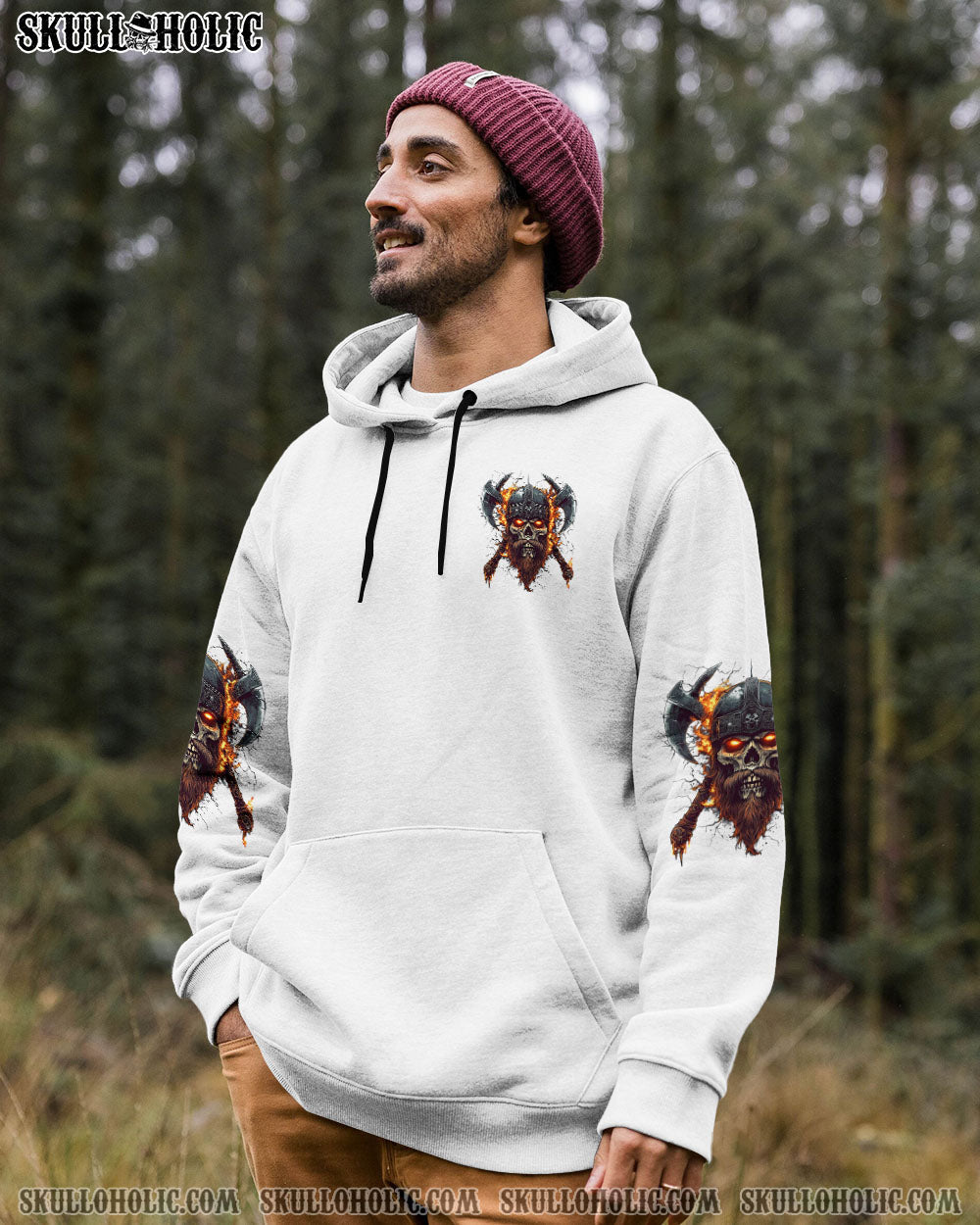 BLISSCORNERS A VIKING IN BEARDED GLORY SKULL ALL OVER PRINT