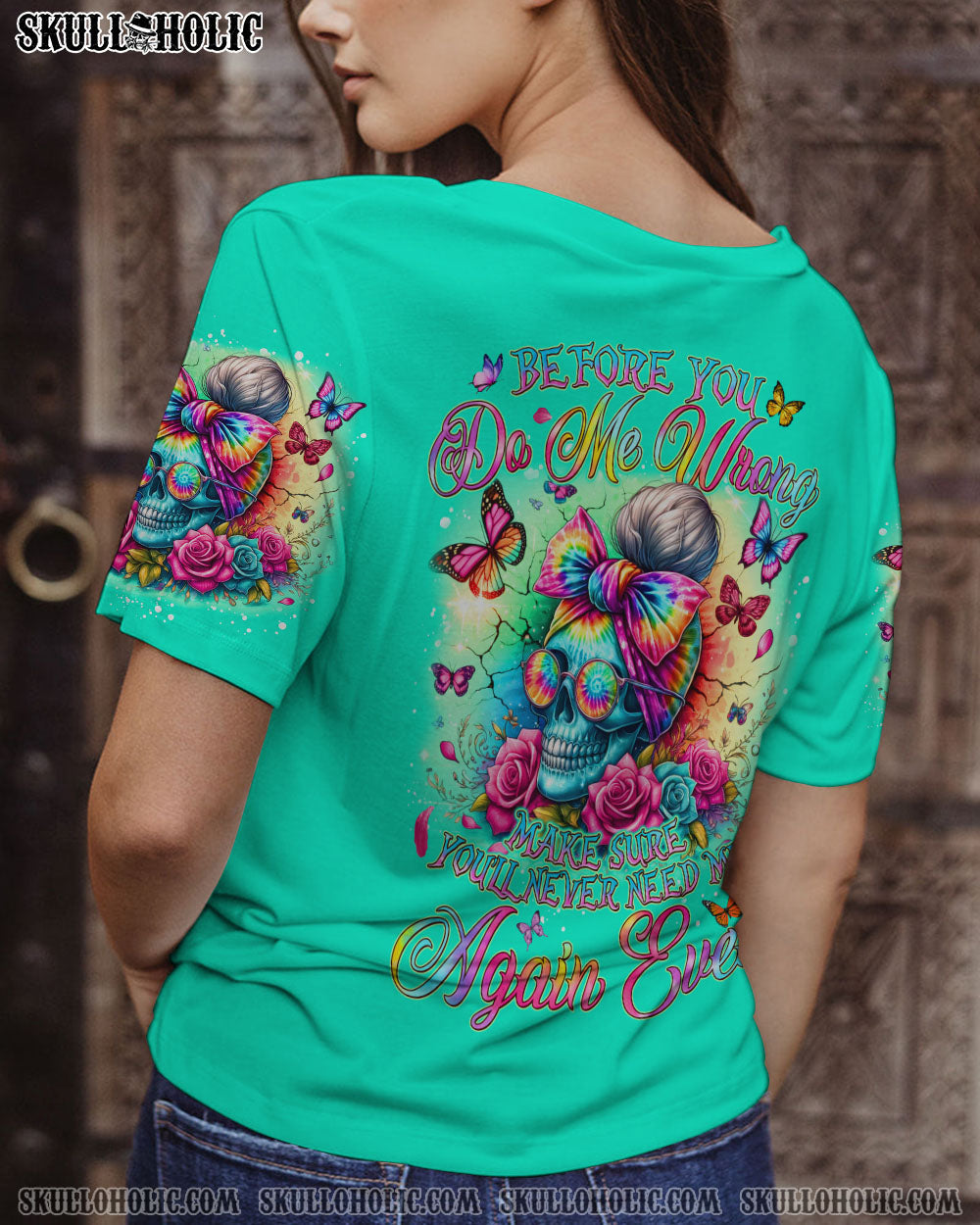 BLISSCORNERS A MOUTH I CAN'T CONTROL MESSY BUN SKULL ALL OVER PRINT