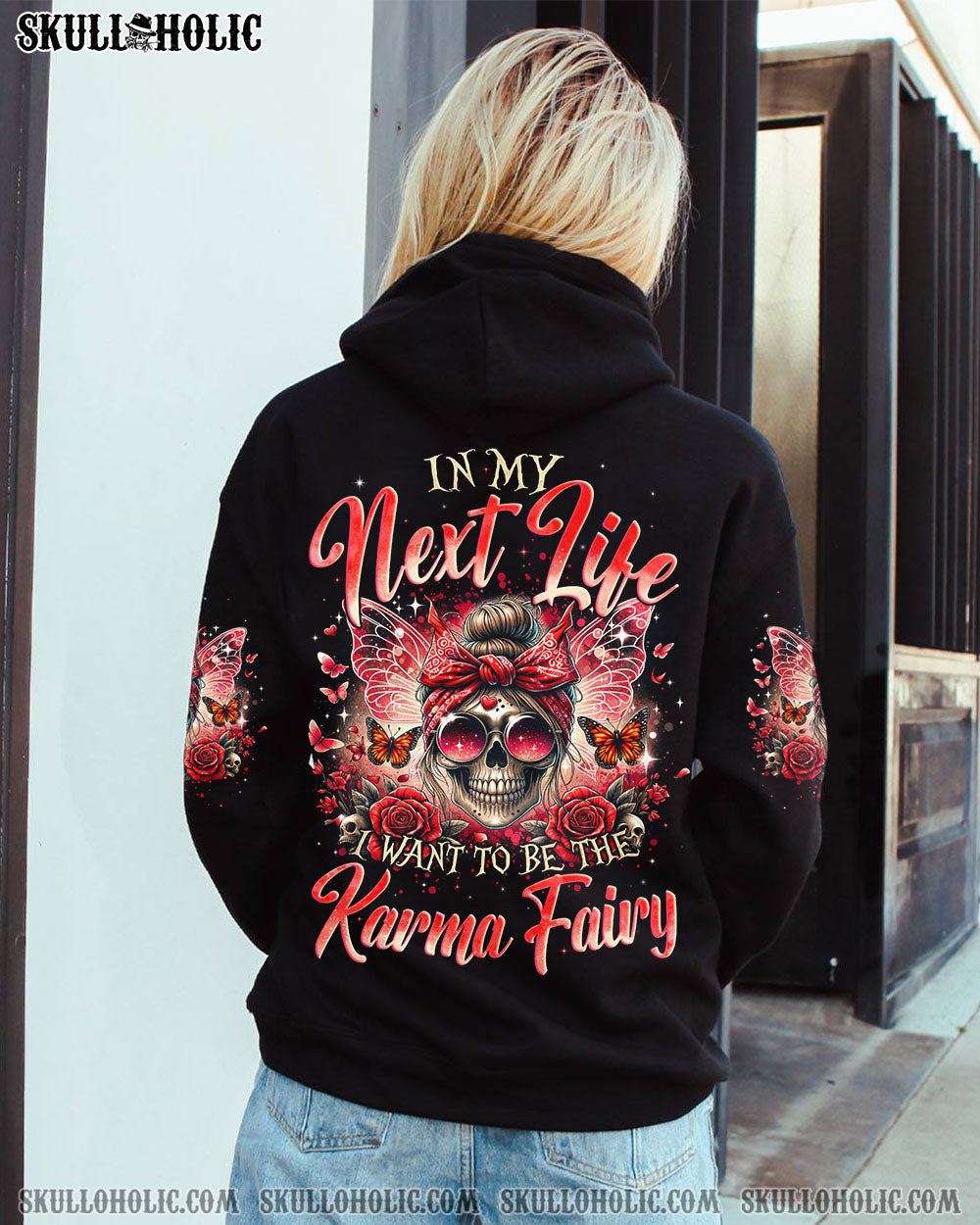 BLISSCORNERS DON'T LIKE ME FCK OFF PROBLEM SOLVED MESSY BUN SKULL ALL OVER PRINT