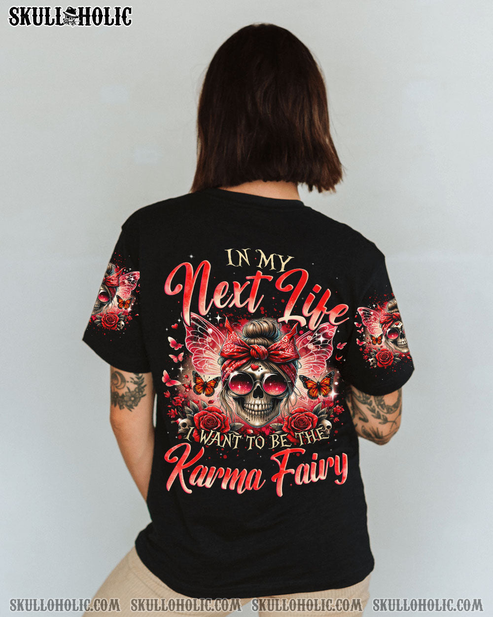 BLISSCORNERS DON'T LIKE ME FCK OFF PROBLEM SOLVED MESSY BUN SKULL ALL OVER PRINT