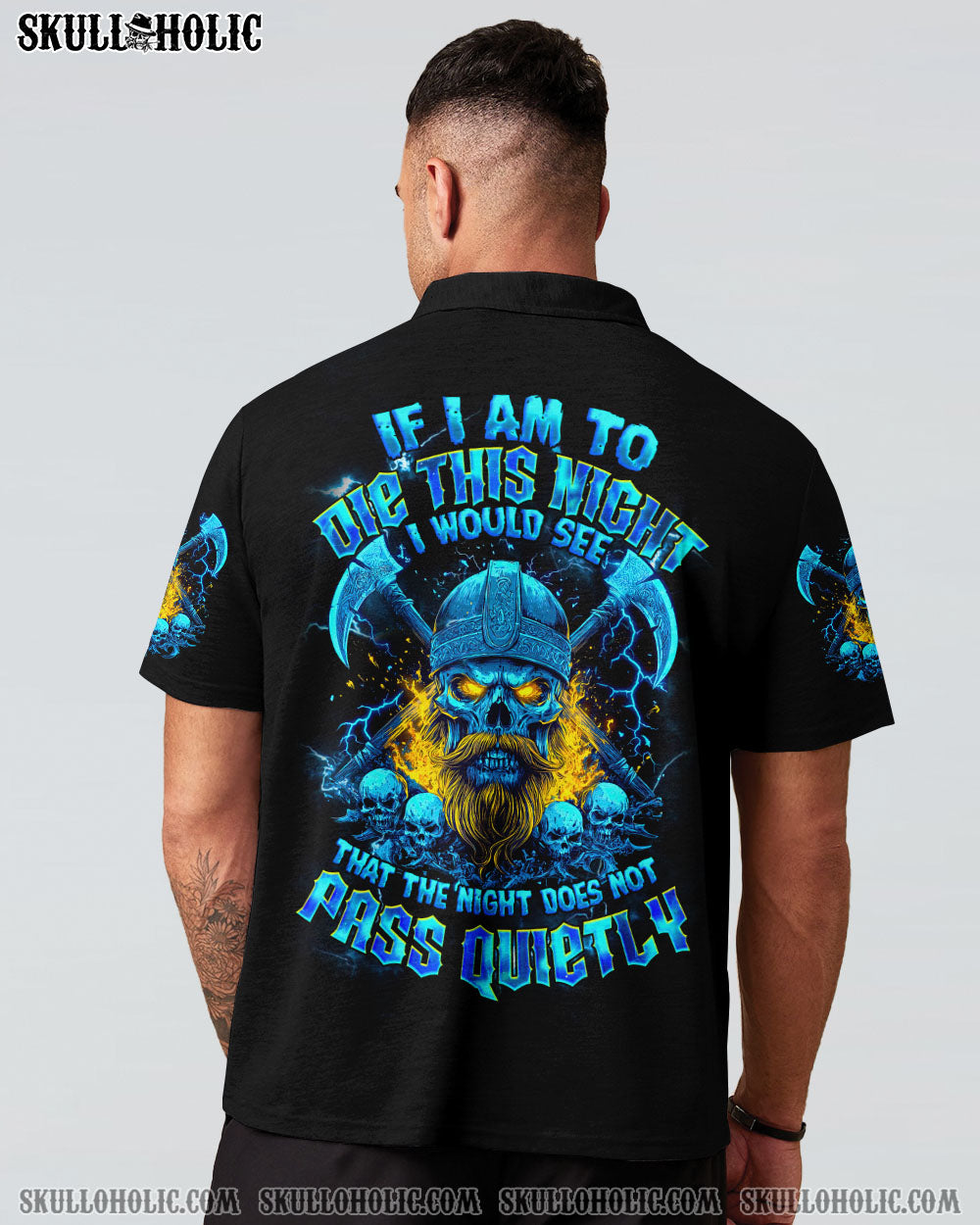 BLISSCORNERS IF I AM TO DIE THIS NIGHT VIKING SKULL ALL OVER PRINT