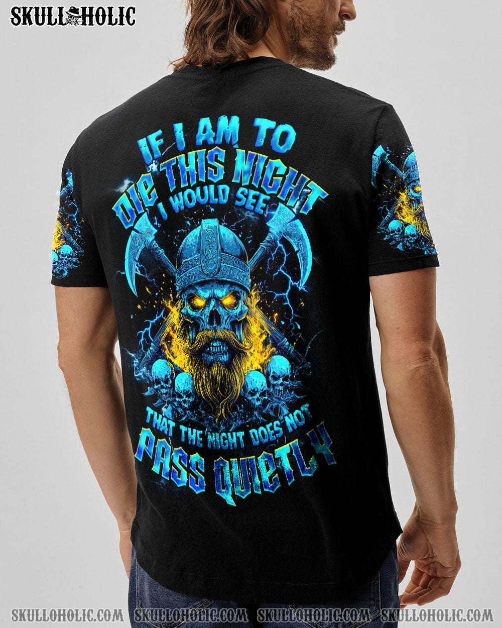 BLISSCORNERS IF I AM TO DIE THIS NIGHT VIKING SKULL ALL OVER PRINT