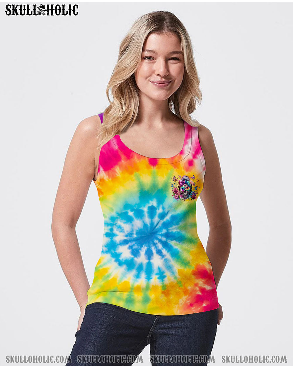 BLISSCORNERS YOU'LL EVER MEET MESSY BUN SKULL ALL OVER PRINT