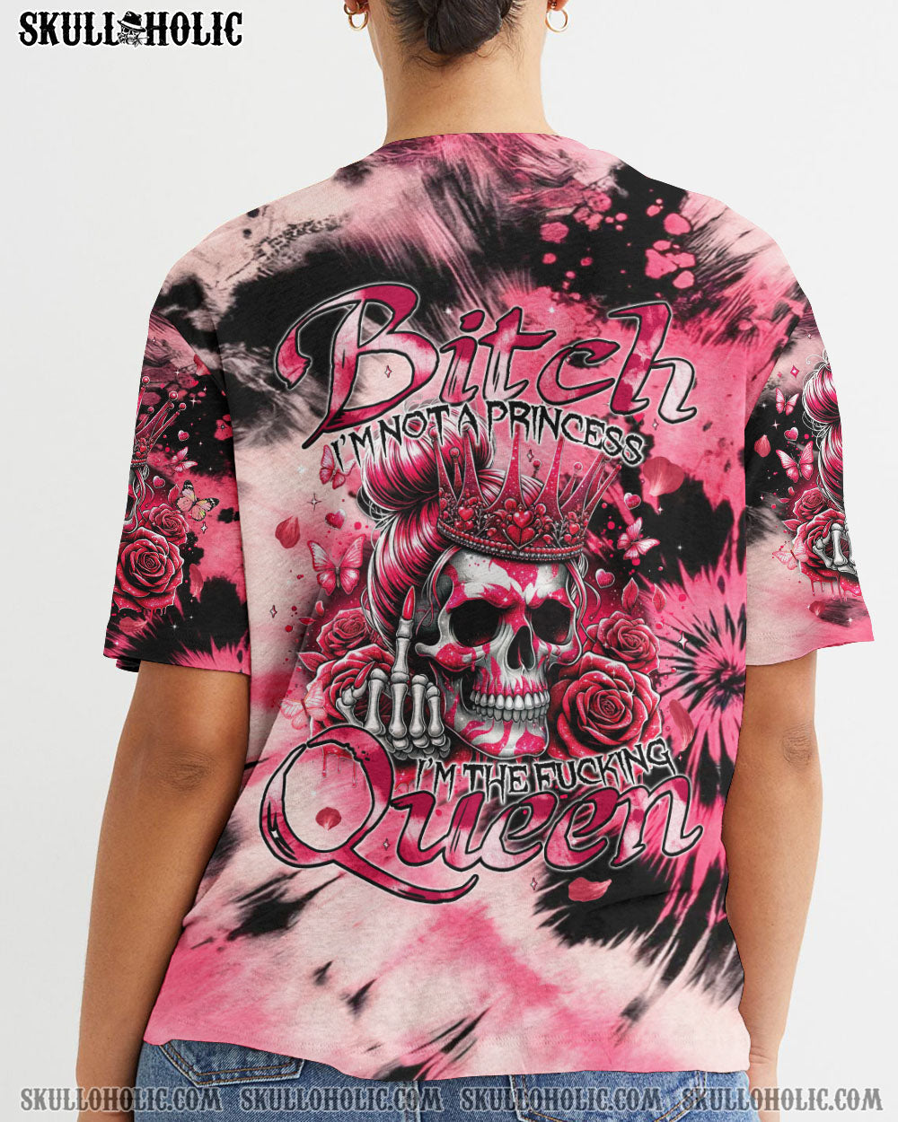 BLISSCORNERS I'M NOT A PRINCESS SKULL TIE DYE ALL OVER PRINT