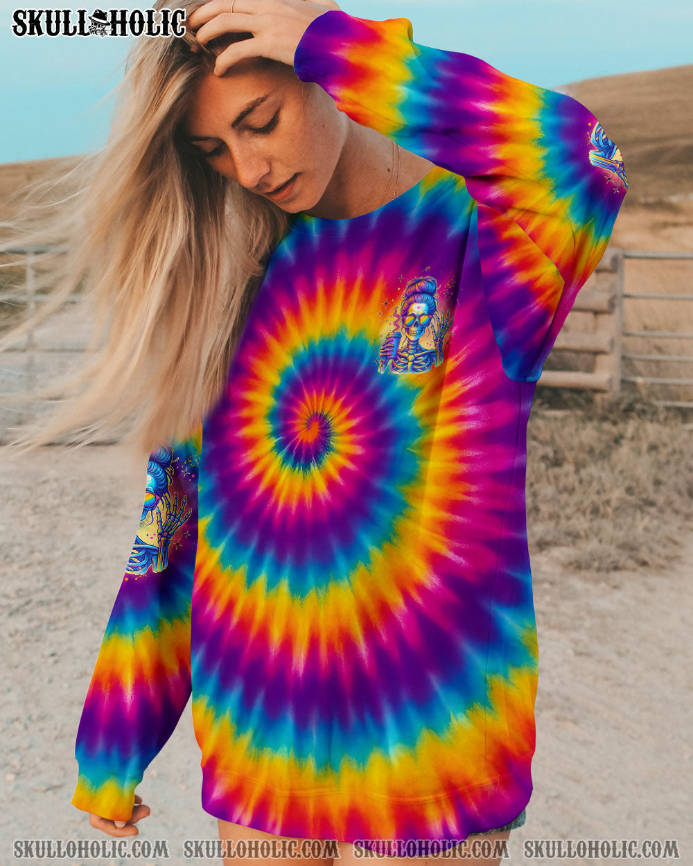BLISSCORNERS I AM WHO I AM MESSY BUN SKULL ALL OVER PRINT
