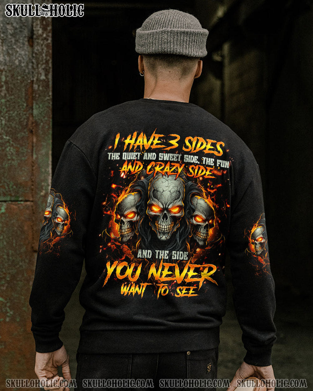 BLISSCORNERS I HAVE THREE SIDES SKULL ALL OVER PRINT