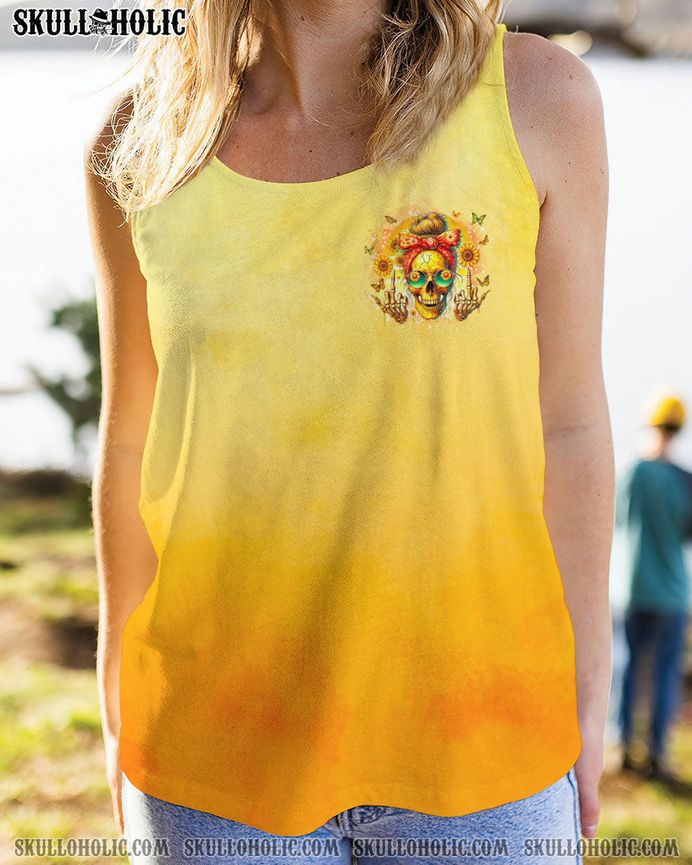 BLISSCORNERS THE GOOD GIRL IN ME MESSY BUN SKULL ALL OVER PRINT