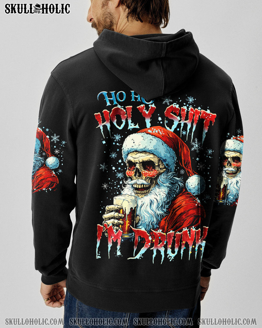 BLISSCORNERS HO HO HO I'M DRUNK SKULL CHRISTMAS ALL OVER PRINT