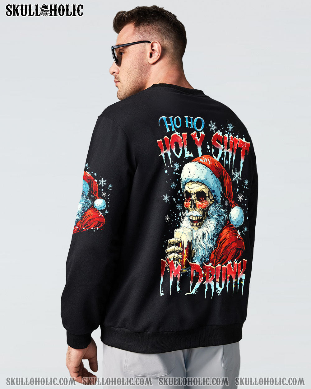 BLISSCORNERS HO HO HO I'M DRUNK SKULL CHRISTMAS ALL OVER PRINT