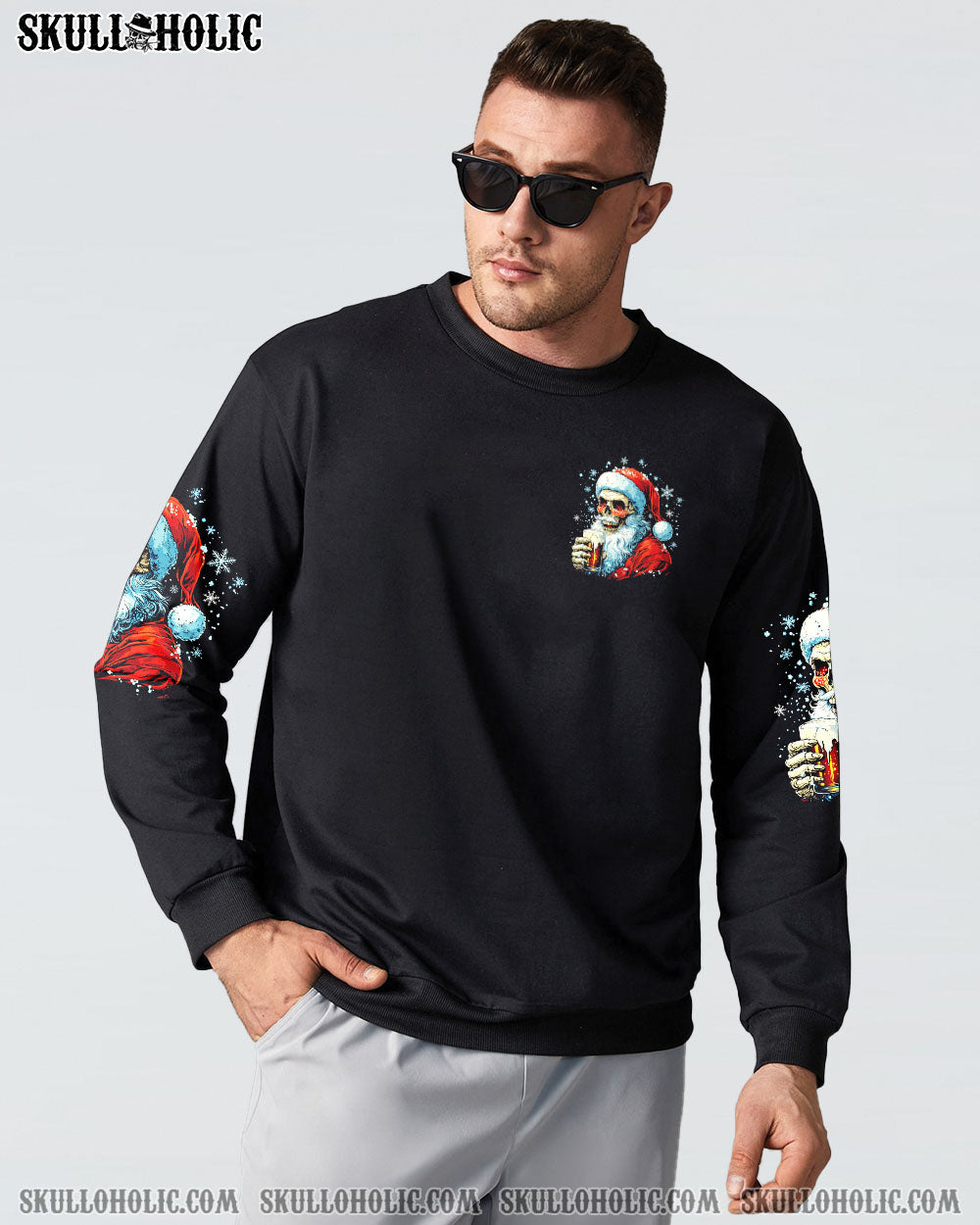 BLISSCORNERS HO HO HO I'M DRUNK SKULL CHRISTMAS ALL OVER PRINT